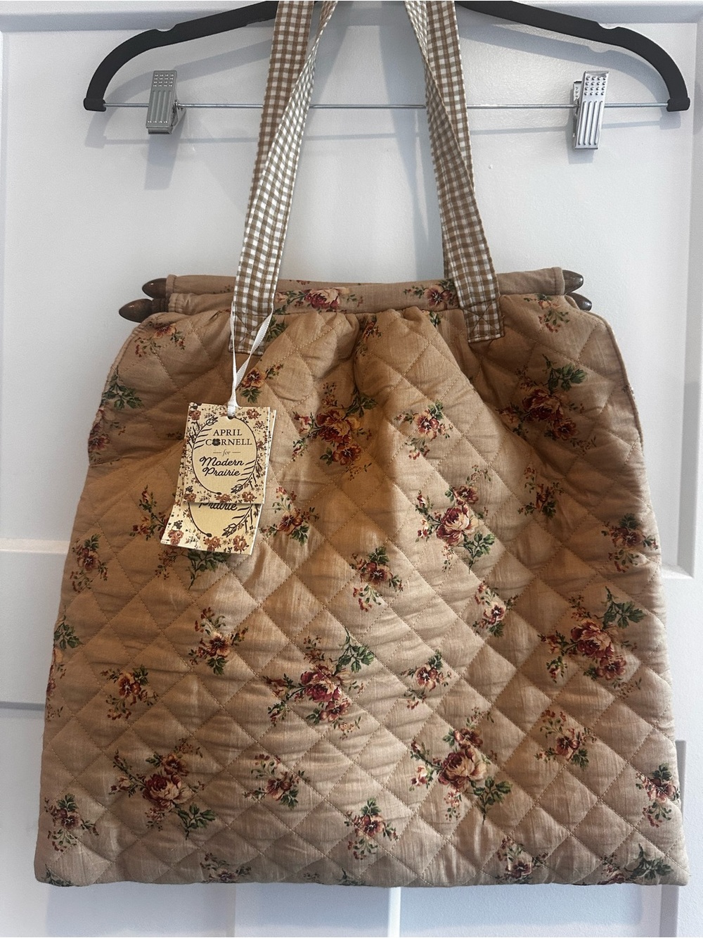 NWT April Cornell for Modern Prairie Quilted Floral Knitting Bag